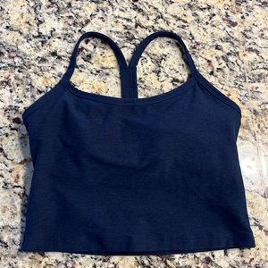 Beyond Yoga Navy Heather Small Workout Top
